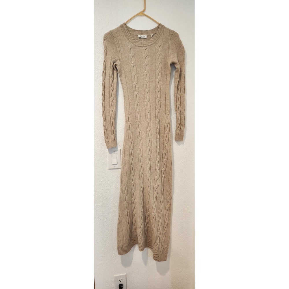 Sandro Cream Long Sleeve Dress - Picture 2 of 9